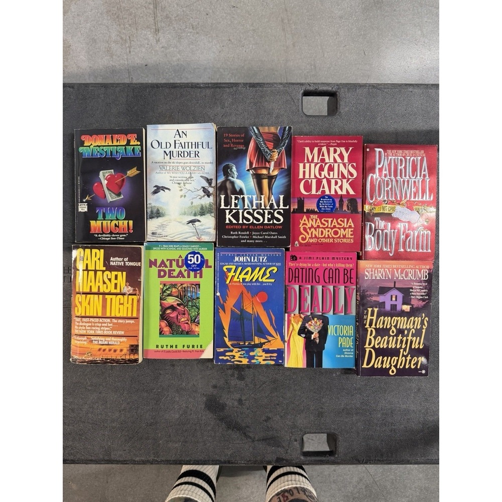 Lot of 10 random murder mystery novel paperback books, various authors B20